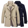 Trench de trincheira masculino Men Jacket Great Cardigan Spring Coat Windbreaker Autumn Wear Resistente para namoro