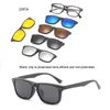 النظارات الشمسية 5 Lenes Magnet Sunglasses Clip Polaroid Hirred Magnetic Sunglasses Clip on Glasses Men Propize Myopia G230233