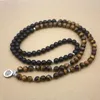 Strand Noir Onyx Et Oeil De Tigre Pierre Naturelle 108 Mala Bracelet Yoga Bijoux