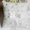 Bröllopsfest leveranser Occidental Western Wedding Supplies Mesh Silver Bridal Ring Pillow