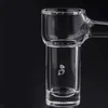 Chiodi Banger al quarzo con fondo tondo incorporato con bordo smussato a fumo pieno con 2 fori per spinner 10mm 14mm 18mm Giunti maschio femmina per bong in vetro