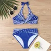 Kvinnors badkläder Kvinnor Plus Size Beachwear Swim Bathing Suit Två stycken Bikini Set Baddräkter Tankinis Flower Printed Beach 230224