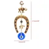 Key Rings Turkish Blue Eye Horseshoe Elephant Pendant Evil Eye Lucky Charm Wall Hanging Ornament Blessing Protection Home Decor J230222