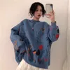 レディースフーディーズスウェットシャツQWEEKスウェットシャツHARAJUKU PULLOVER BFプレッピースタイル