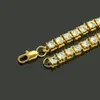 Diamentowy łańcuch tenisowy 5 mm Bling złota platowana biżuteria