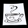 Stickers muraux Noir Tasses À Café Art PVC Autocollant Decal Décoration Pour Cuisine Café Restaurant DIY1