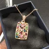 Pendentif Colliers FXLRY Design Vintage Multicolore Micro Inlay Zircon Géométrique Cristal Pour Femmes Bijoux De Mariage