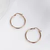 Hoop Earrings AU750 18K Solid Real Gold Fine Jewelry For Women