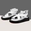 Sandalen Frauen Sandalen Aus Echtem Leder 2022 Sommer Neue Clip Toe Wohnungen Schuhe Gladiator Schnalle Muffin Sandalen Casual Damen Schuhe Z0224