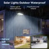 LED Solar Light 90-ledd v￤gglampa vattent￤t IP65 PIR-r￶relsessensor, fj￤rrkontroll, tr￤dg￥rdsljus utomhusv￤g v￤ggljus, staket, garageport, 4 l￤gen