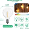 LED -ersättande glödlampor E12 Skruvbas Basgrund Glob för utomhussträngsljus varm vit 25pack