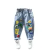 Jeans bébé garçons pantalons enfants enfant filles dessin animé imprimé Denim pantalon 2 3 4 5 6 7 8 ans printemps automne 2023 jeans pour enfants 230224