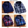 Männer Casual Hemden Männer Plaid Flanell Jacke Baumwolle Gepolsterte Fleece Gefüttert Button-Down Winter Warme Thermo Tops 230224