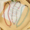 Beaded Neckor Pendant Halsband Original Design Bohemian Woven Color Necklace Whale Tail Nisch ClaVicle Chain Chain