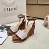 Dress Shoes Ms Thick At The End Of Summer Sandals Fashion Buckles Wedge Heels Women's Party Comfortable