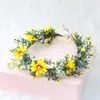 6pcs/ Green Leaf Floral Crown Eucalyptus Women Girls Headband Flower Headpiece Bridal Halo Photo Prop