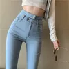 Dames jeans lente dames hoge taille spijkerbroeken magere potloodbroek leggings leggings elastische hoge taille denim magere broek 230225