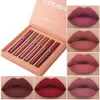 6 st Matte Liquid Lipstick Makeup Set, Matte Flytande Långvarig slitage Non Stick Cup Inte bleknar Vattenfast läppglans, Girl Makeup