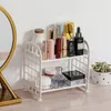 Hooks Rails Badrum Double-Layer Rack Makeup Organizer hyllor Desk folding Kök förvaringsställen Enkla hushållsartiklar