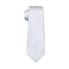 Neck Ties White Paisley Silk Jacquard Woven classic Tie Hanky Cufflinks Set For Men Business Wedding Party Free Shipping J230225