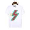 Mens Designer Clothing Famous T Shirt Simple letter lightning pattern Print Round Neck Short Sleeve Black White Fashion Men Women T Shirts M-3XL