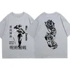 Camisetas de hombre Jujutsu Kaisen Maki Zenin camiseta clásica para hombres mujeres moda de gran tamaño de algodón de manga corta camiseta pareja negro