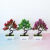 Kwiaty dekoracyjne 20x24cm 15heads sztuczne małe sosny drzewo sztuczne rośliny bonsai domowy ogród sypialnia ślub świąteczny dekoracja