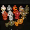 Bouchons de glucides à bulles de verre colorés Capuchon de glucides à dessus plat adapté pour 20mm 25mm bangers à quartz clou X XL banger Pipe à eau