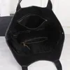 Tasarımcı lüks icare maxi kuzu derisi siyah alışveriş çantası aso ünlü 698651 tote çanta