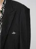 Men's Suits & Blazers Men Clothing Koean Streetwear Casual Stripe Suit For Male 2023 Autumn Loose Simple Long Sleeve Shoulder Pads BlazersMe