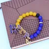 Braccialetto di ultima moda giallo blu perline di vetro elasticizzato regolabile sorority greca barboncino Sigma Gamma Rho Bracciali Soror Life Jewelry