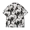 Men's Casual Shirts Dark Full Printed Summer Shirts and Shorts Thin Material Holiday Beach Men's Set Z0224