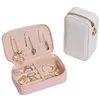 Mini Schmuck Box Organizer Display Reise Schmuck Boxen Fall Tragbare Medaillon Halskette Leder Lagerung Ohrring Ring Halter