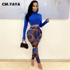 Kvinnors tvådelade byxor CM.yaya Aktiv kvinnors träning Lace Up Fell Long Sleeve Tops och Leging Pants Passar Matchande Two 2 Piece Set Outfits Sweatsuit 230225