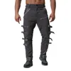 Herenbroek Top Kwaliteit Metal Decoratie Zippers Laadbroek Hip Hop Jogger High Street Sweatpants Drop Shipping ABZ183 Z0225
