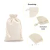 car dvr Gift Wrap 50Pcs Reusable Cotton Muslin Bags For Candy Coffee Beans Herb Tea Packaging Wedding Party Favor Bag Linen Dstring Pouch Dr Dhcnt