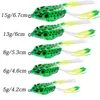 Esche esche 15pcset Frog Soft Tube Bait Pesca in plastica con ganci Topwater Ray Occhi artificiali 3D Set 230225