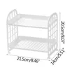 Ganci Guide Bagno Scaffale a doppio strato Scaffale per trucco Scaffali per scrivania Scaffali pieghevoli per cucina Scaffali per la casa semplici Ganci