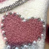 Moletons femininos moletons molhos de miçangas de miçangas femininas Autumn Winter Trendy Tops soltos Tops de lã de lã de lã de lã para mulheres, amor, design y2k roupas com bolsa 230224