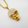 Pendentif Colliers Arrivée En Acier Inoxydable Zircon Cubique Pierres Crâne Masque Collier Femmes Hommes Mode Performance Bijoux