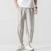 Pantaloni da uomo 2022 Primavera Estate Mens Harem di lino Pantaloni da uomo HipHop Pantaloni stile cinese Pantaloni maschili Pantalones Hombre Pantaloni alla caviglia retrò Z0225