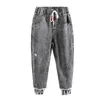 Jeans ienens Boys Trousers casuais calças de jeans de outono crianças solteiras roupas de fundo 230224