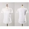 Blusas femininas camisas de verão Blusa de verão Women White Lace Manga curta Plus Tamanho Crochê coreano Round Neck Hollow Out Tops Camisas femininas qz* 230225