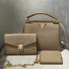 Projektant trzyczęściowy torby plecak luksusowe marka portfele zamek błyskawiczne torebki torebki TOTE prawdziwe skórzane torby Lady Plaid torebki Duff Bagaż według marki 033