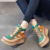 Sandały gktinoo kobiety letnie sandały kliny obcasy buty damskie vintage oryginalne skórzane sandalias mujer sapato feminino 2023 Z0224