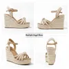 Sandals Bowknot Wedge Sandals For Women 2022 Ankle Strappy Cute Shoes Open Toe Platform Womens Sandals Casual Summer High Heels Z0224