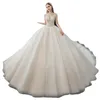 Dubai Arabo Ball Gown Abiti da sposa Plus Size Sweetheart Backless Sweep Train Abiti da sposa Bling Luxury Perline Paillettes crysatl Abiti da sposa 2023