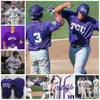 Jerseys Baseball Jerseys Niestandardowe NCAA TCU rogaty baseballowe koszulki baseballowe 47 Matt Purke 1 Elijah Nunez 3 Caedmon Parker 4 Kurtis Byrne