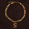 Caviglieri Wando Etiopia Lunghezza 21 cm 8 cm Extender Chain/Gold Coloy Couple Lettere iniziale Caviglie per donne Regali di gioielli arabi