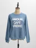 Femmes Hoodies Sweats Chic Lettre Imprimer Femme Col Rond À Manches Longues Coton Mode Pull Tops Vintage Casual Dames Sweat 230224